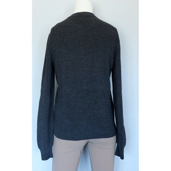 Dsquared2 Men Size XL Charcoal Gray Double Knit Crew Neck Cardigan Sweater Shirt - Picture 12 of 13